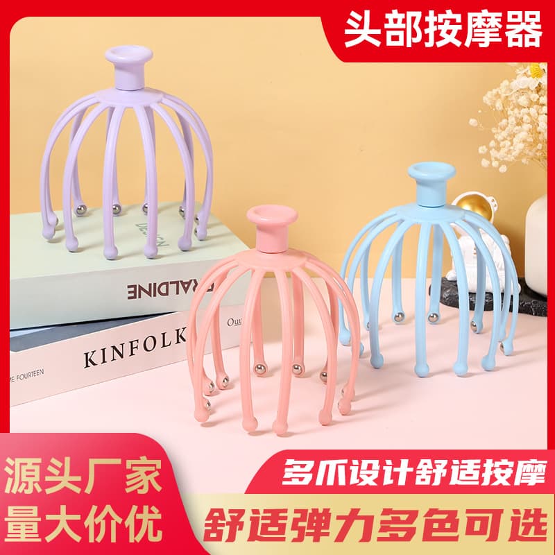 12-Claw Head Massager with Steel Ball Rollers - Silent Scalp Massaging Tool for Head Scratching and Relaxation