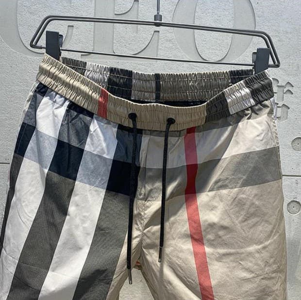 Men's Quick-Dry Summer Beach Shorts, Sports Casual Mid-Length, Simple Contrast Color Cargo Plaid Shorts