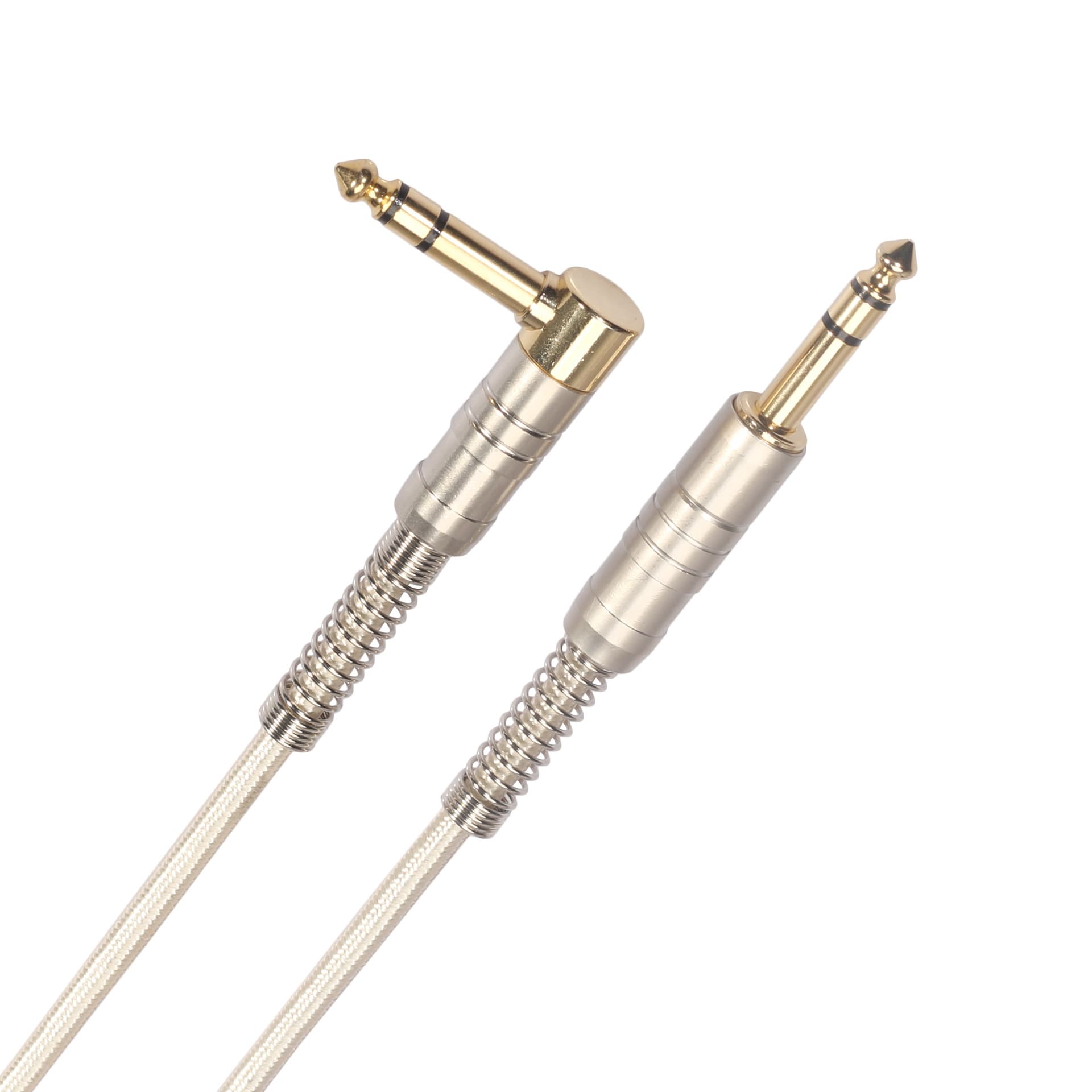 Gold-plated head double shielded wire noise reduction mixer speaker electric guitar 6.35 stereo elbow to straight audio cable