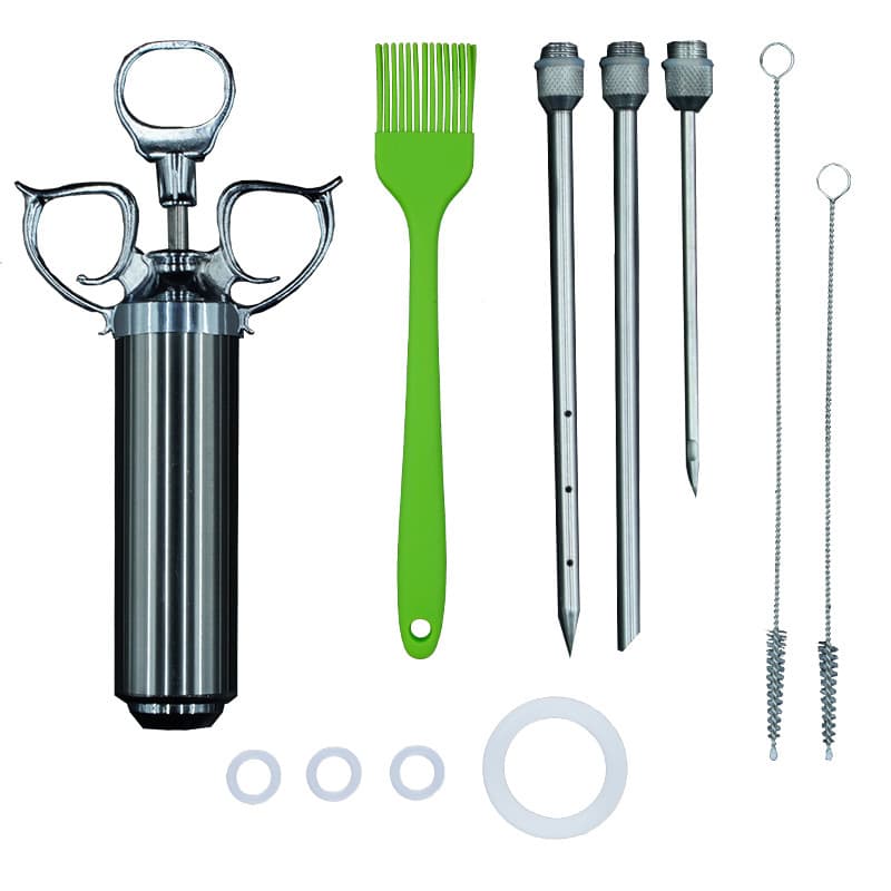 European style stainless steel seasoning syringe seasoning syringe turkey needle 2 oz kitchen supplies
