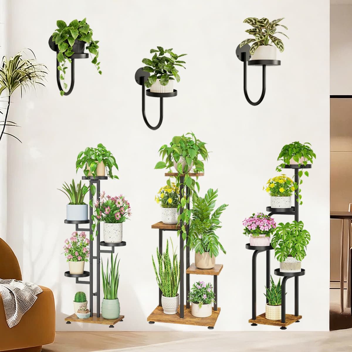 Simulated green plant self-adhesive wall stickers suitable for living rooms and bedrooms. UV wall stickers can be customized and processed. Support cross-border hot style typesetting.