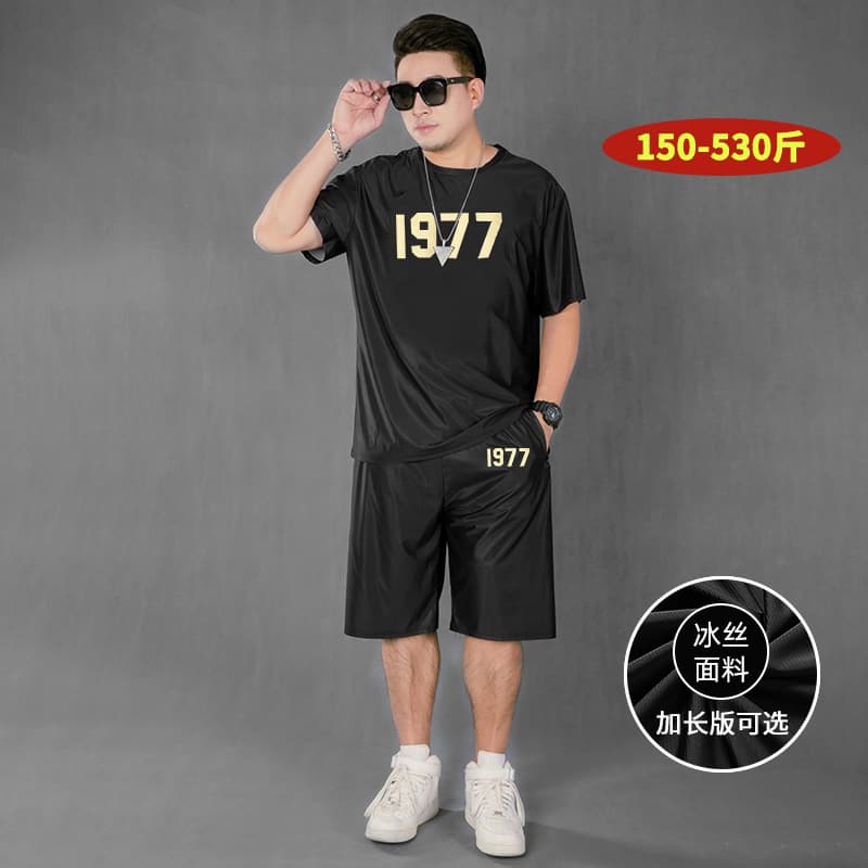 Extended T6018 T-shirt-D7018B ice silk shorts-C8018B ice silk trousers versatile casual suit