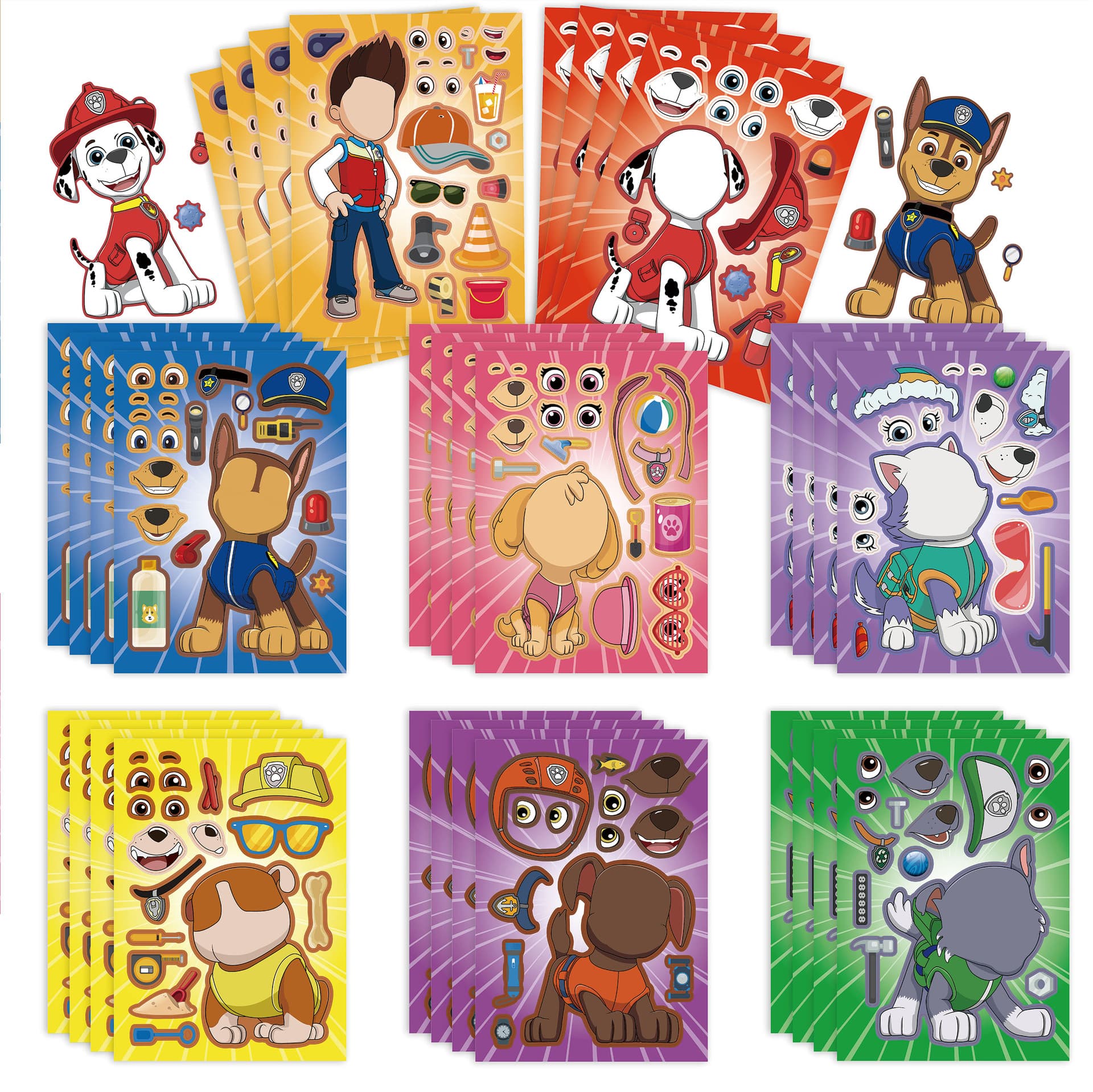 Educational Cartoon Puzzle Children's DIY Scrapbooking Sticker Face Patch Parent-Child Interactive Fun Learning Activity