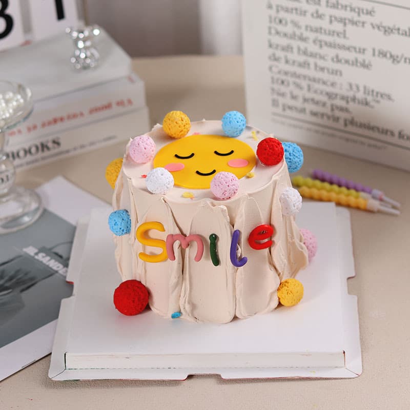 Polymer multi-color small ball cake decoration ornaments desktop rainbow ball decorative small ball baking plug-in