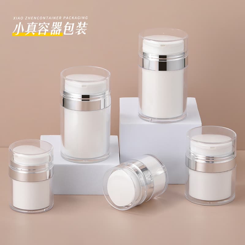 15/30/50/100g push-type vacuum cream bottle, electroplated eye cream face cream bottle, vacuum dispensing bottle, lotion bottle