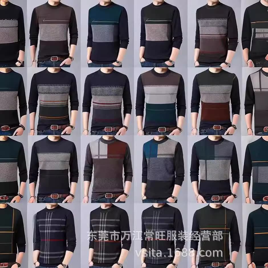 1688 Clothing Wholesale Autumn and Winter Middle-aged and Elderly Men's Clothing Dad Clothing Grandpa Clothing Rural Market Supply Men's Sweaters