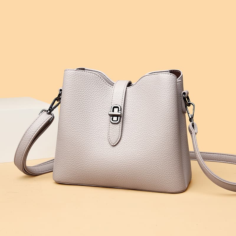 Crossbody Bucket Bag for Women New Style Ladies Shoulder Bag Premium Soft Leather Multi-Layer Large Capacity Chic Handbag