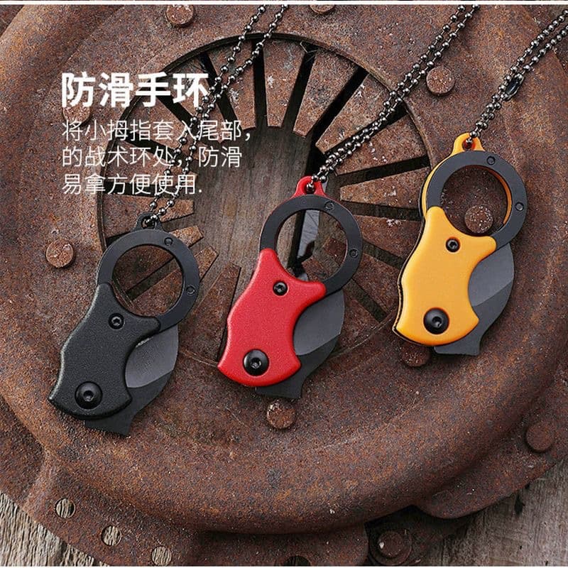 Mini Knife Outdoor Portable EDC Folding Knife Self-Defense Pocket Knife Neck Knife Home Box Cutter Claw Knife