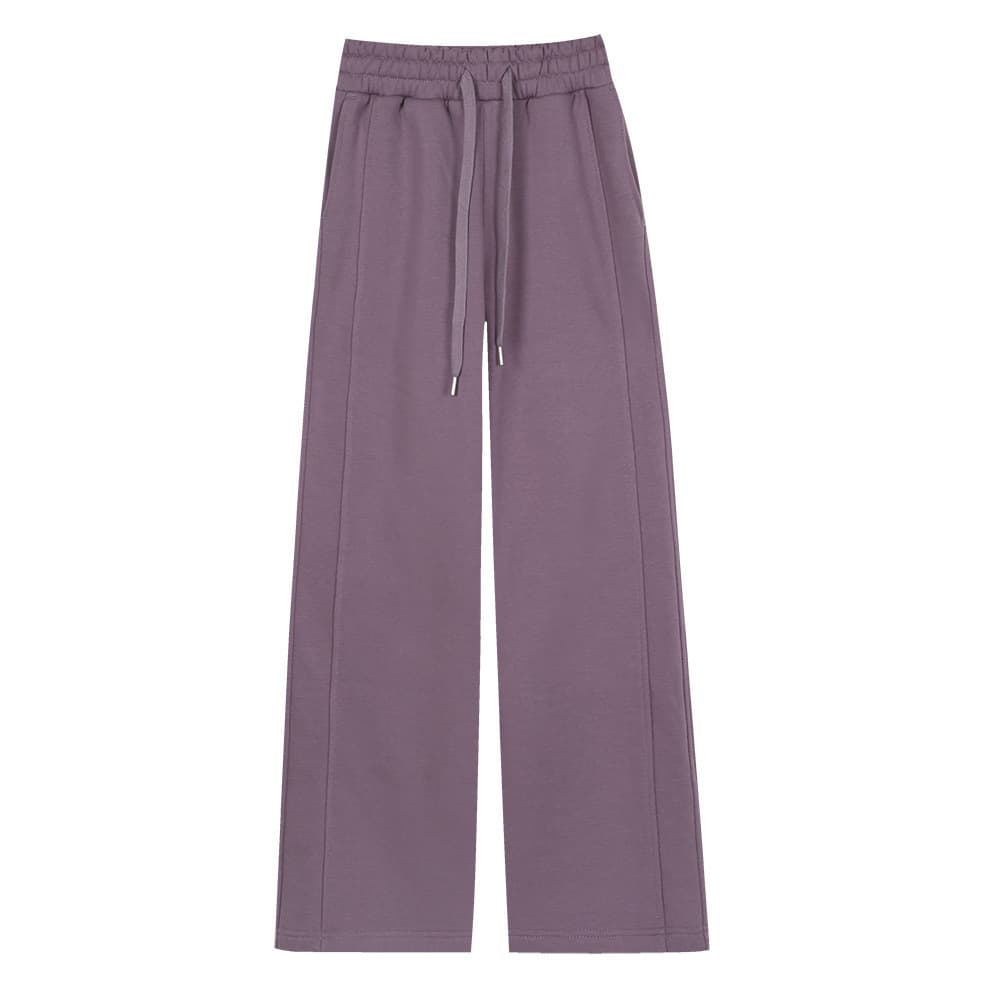 Lulu Original Label Scuba Women's Casual Straight Leg Sweatpants, High-Waisted Fleece-Lined Wide-Leg Pants, Spring/Autumn Yoga Sports Fashion