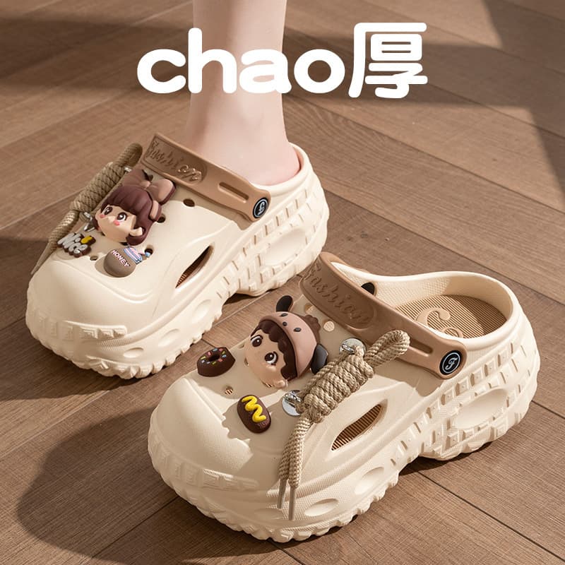 Cartoon Cute Toe-Toe Sandals, Beach Shoes, Thick-Soled Clogs, Women's Summer Fashion Outer Wear New Style