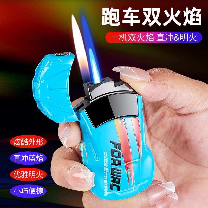 8828 new sports car model inflatable lighter gradient color creative windproof straight-in lighter manufacturer wholesale