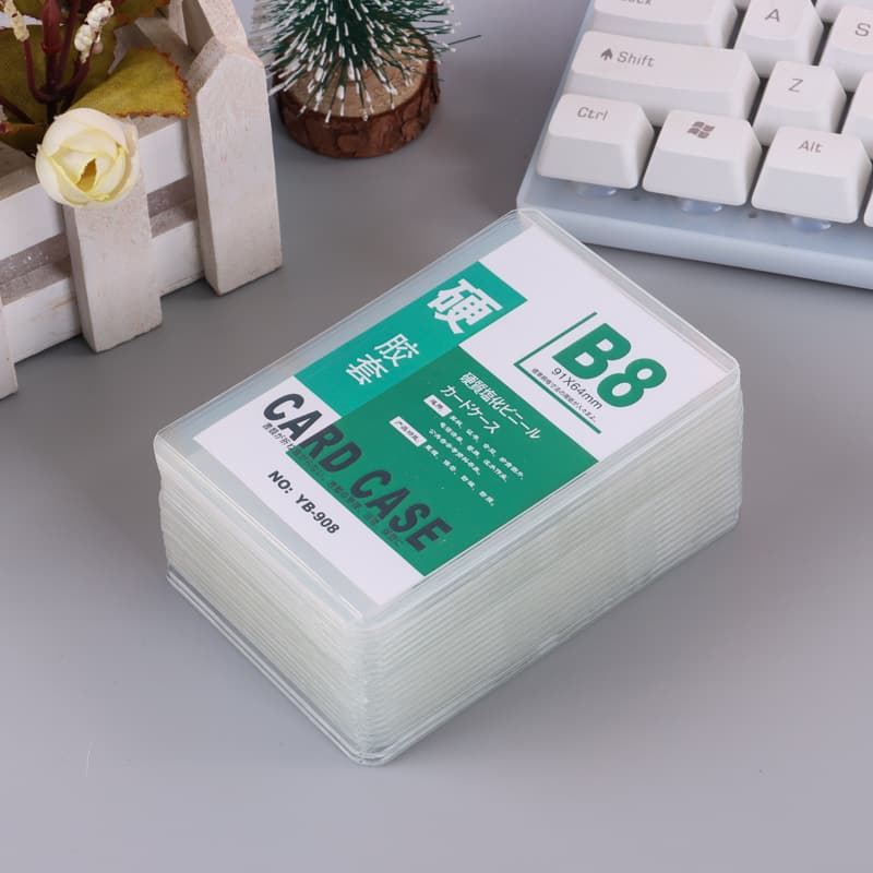 Double-Sided Transparent B8 Hard Plastic Cover Small Card Protective Case ID Photo Storage Sleeve 3-Inch Small Card Holder
