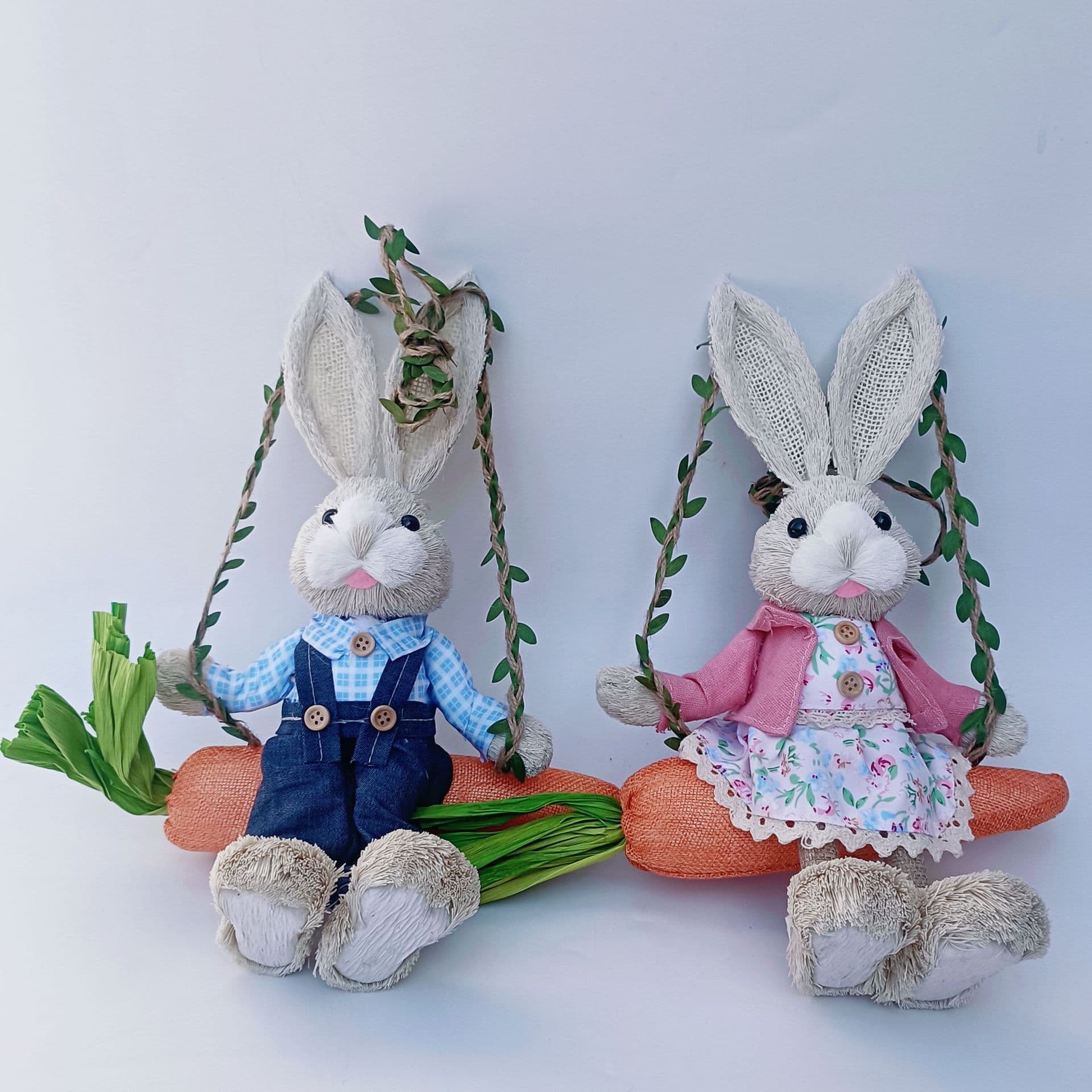 Swing Viral Ornament Woven Rabbit Cute Creative Forest-style Handmade Pendant Souvenir