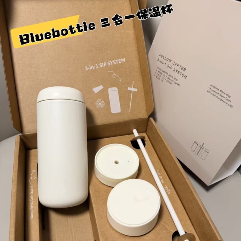 Mushroom Round Lid New Style Fashion Minimalist Double-Layer Stainless Steel Cold Retention Coffee Cup Thermos
