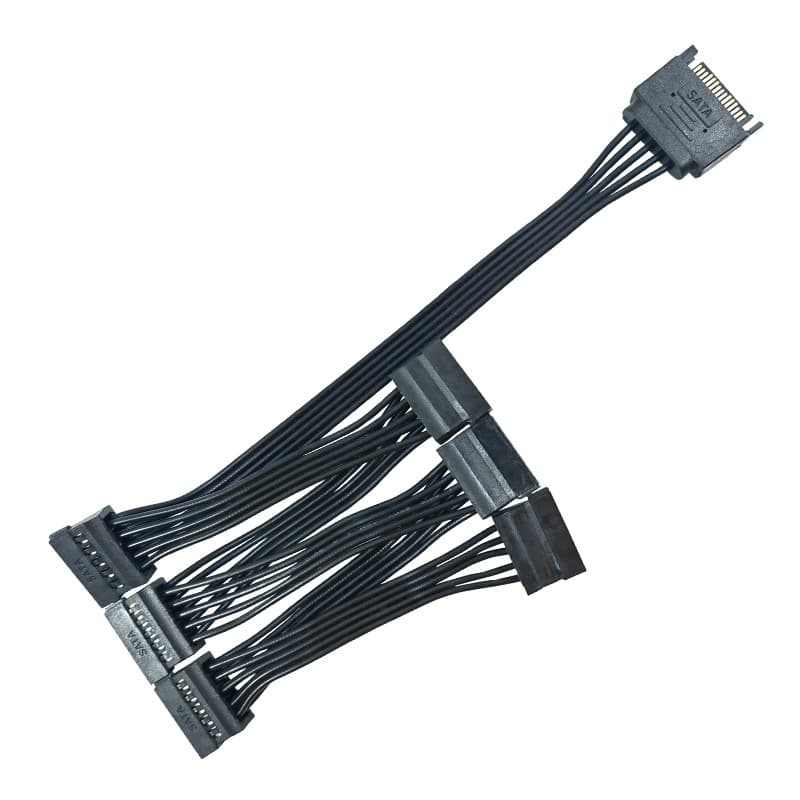 Cross-border Power SATA Hard Drive Extension Cable 1-to-2/3/4/5 Splitter 15Pin 1-to-6 Expansion Cable