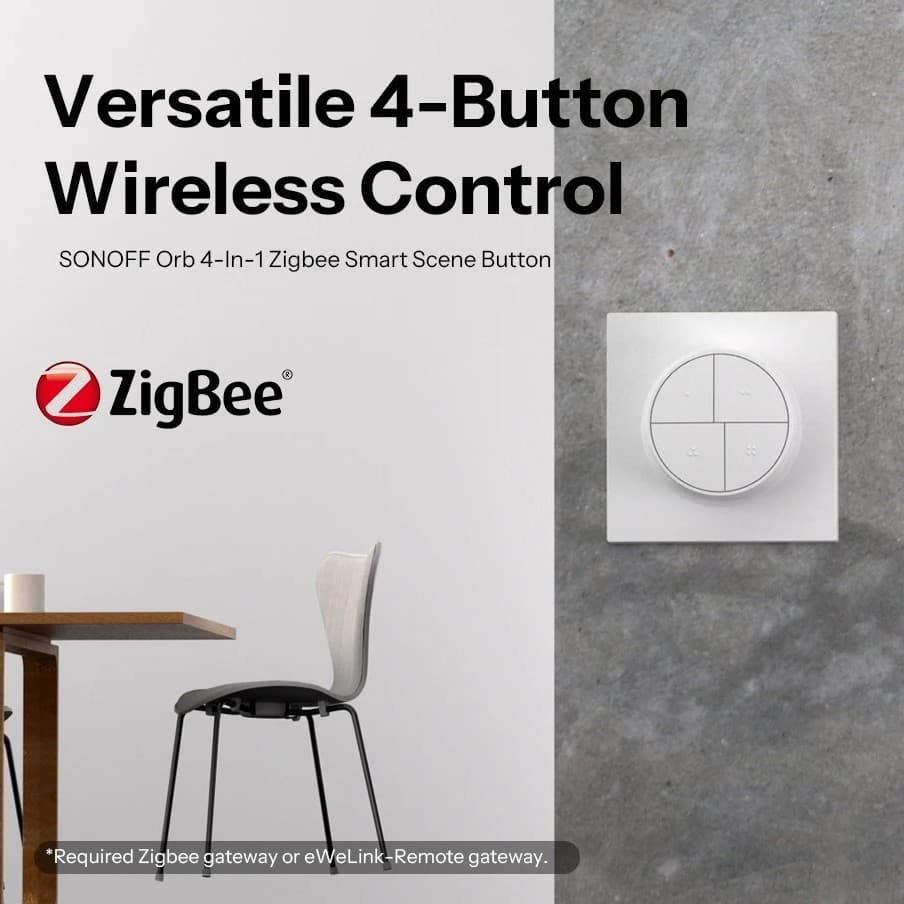 SONOFF SNZB-01M 4-Button Wireless Scene Switch Remote Link APP Device Dual Control Home