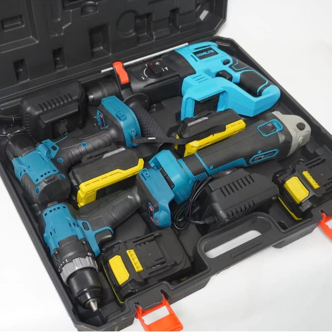 Complete Power Tool Woodworking 4-Piece Set Brushless Drill Angle Grinder Wrench Rotary Hammer Combo Kit Cross-Border Wholesale