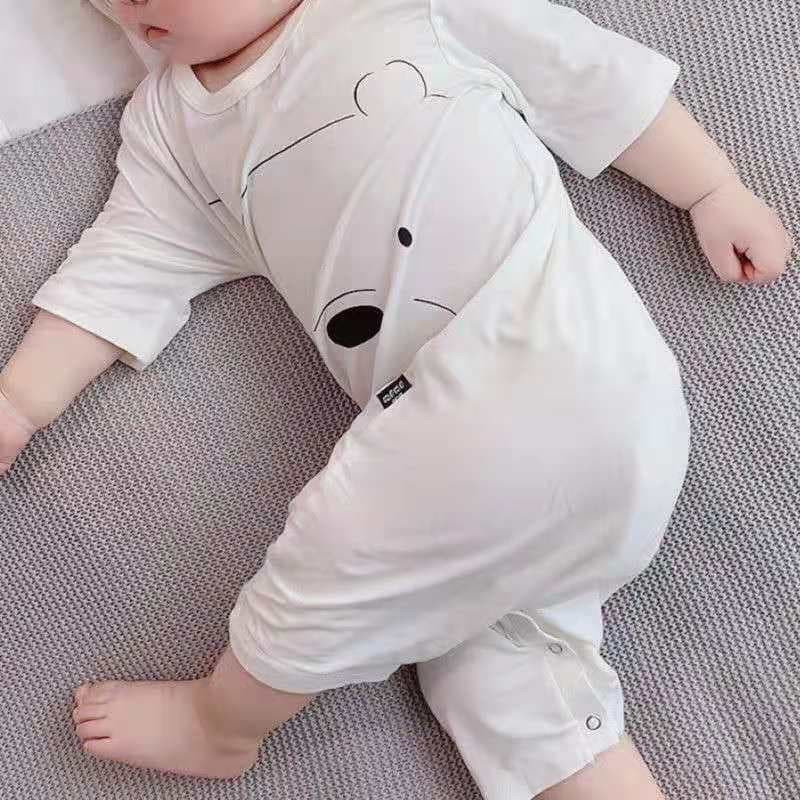 Children's Pajama Set Summer Thin Modal Short Sleeve Homewear Anti-Kick Blanket Baby Pajamas Summer Sleep Sack