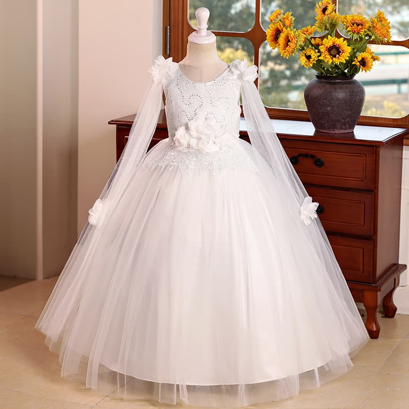 Children's Formal Dress Cross-Border Trade Kids' Gown Flower Girl Wedding Dress Piano Performance Costume Princess Dress for Girls