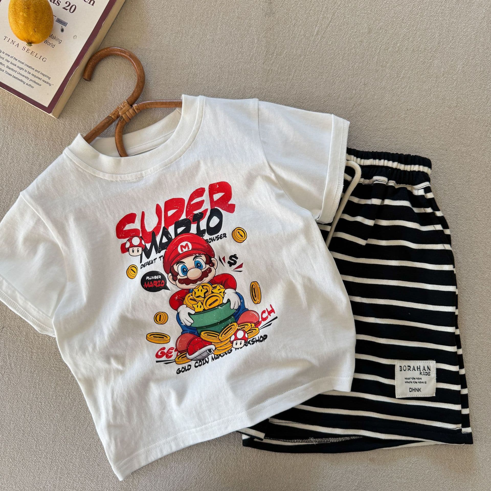 Children's T-Shirt 2025 Summer New Style Mario Trendy Kids Casual Printed Short Sleeve Top