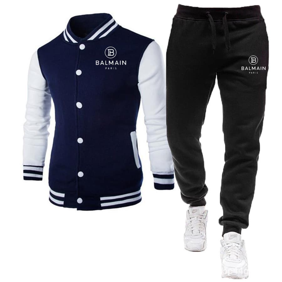 Factory Direct Cross-Border 2021 Men's and Women's Couple Casual Baseball Jacket Set Cardigan W868 Custom Logo