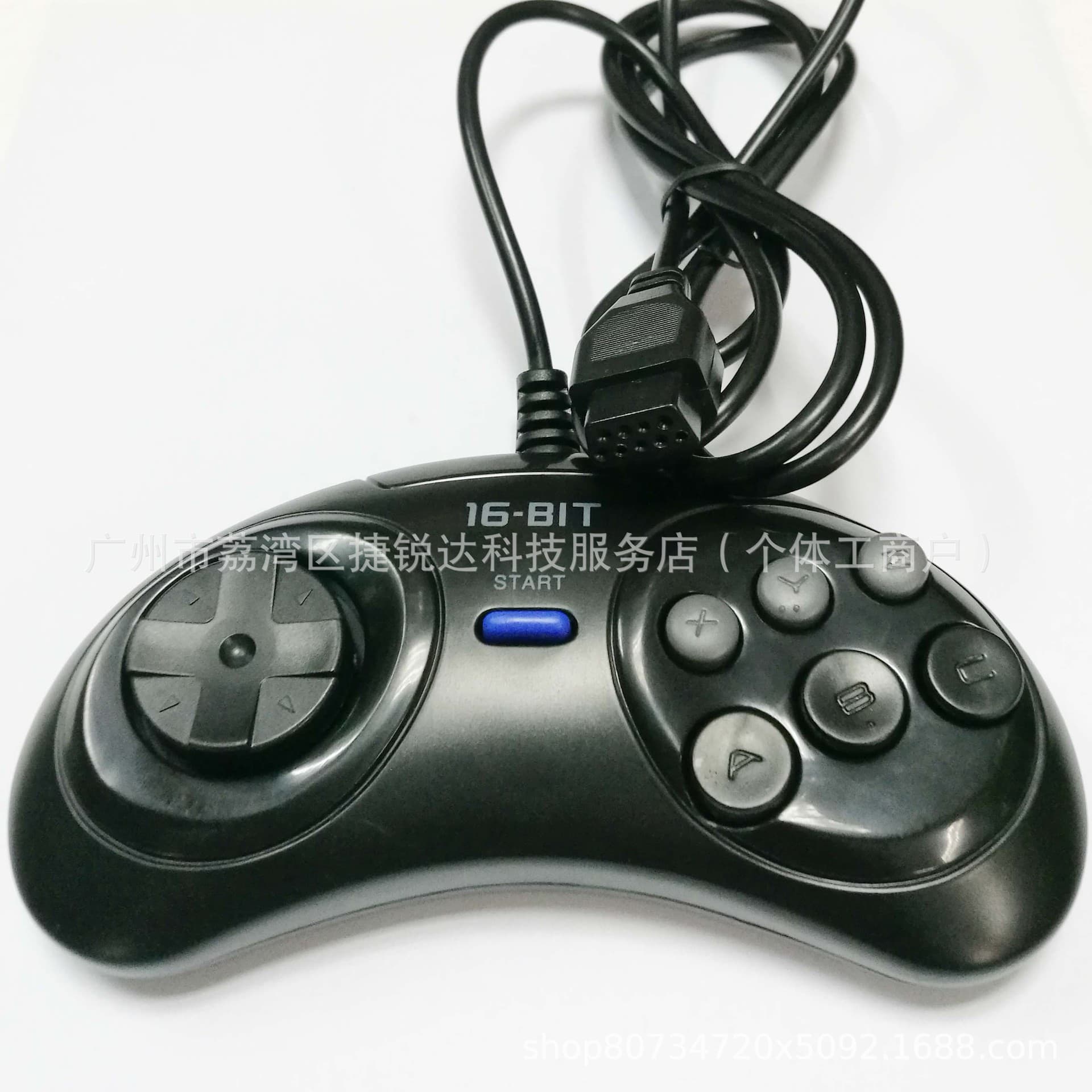 16-Bit Controller 9-Pin MD Black Handle Remote Control Joystick for Sega