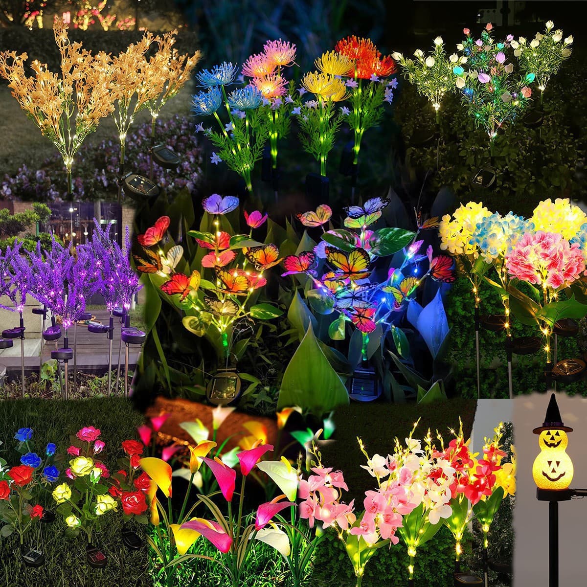 Cross-border Solar Ground Plug Light Lycoris Sunflower Rose Simulation Flower Dandelion Lawn Copper Wire String Light