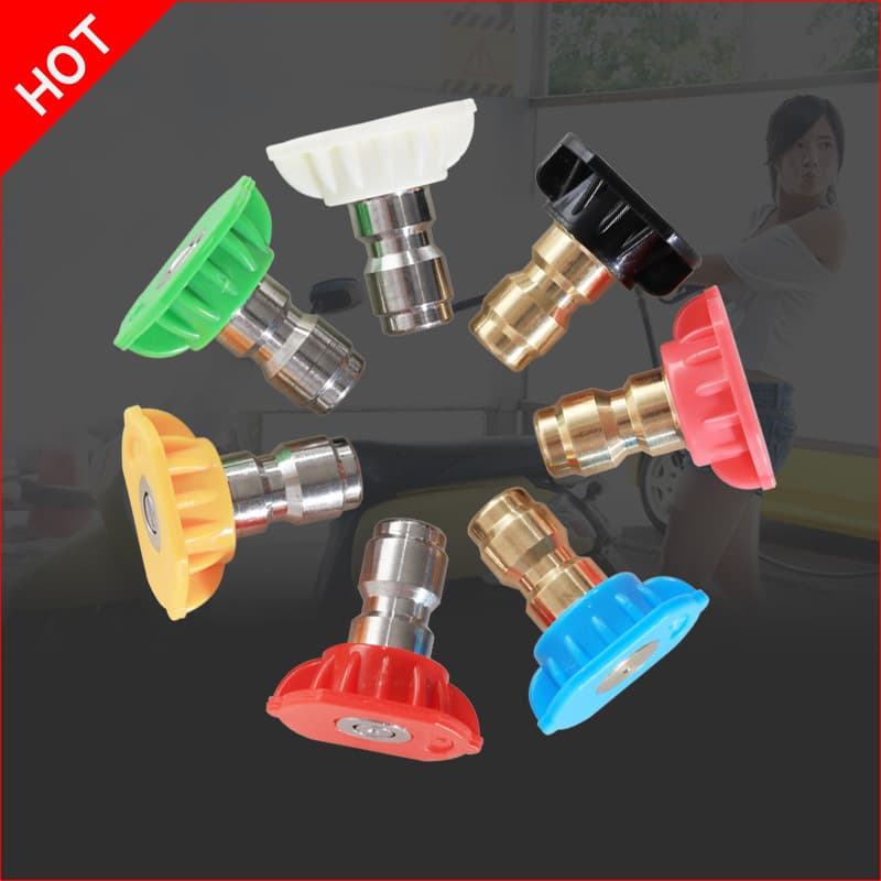 In stock, ultra-high pressure car wash machine stainless steel nozzle, cleaning machine water gun 1/4 quick-connect five-color nozzle series.