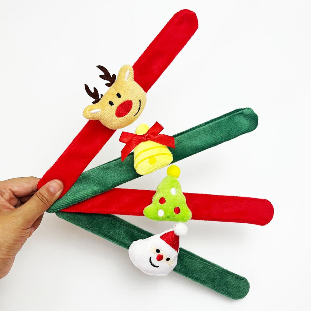 Large quantity and excellent price Christmas children's bracelet plush toy snap ring Christmas decoration gift wrist strap snap ring