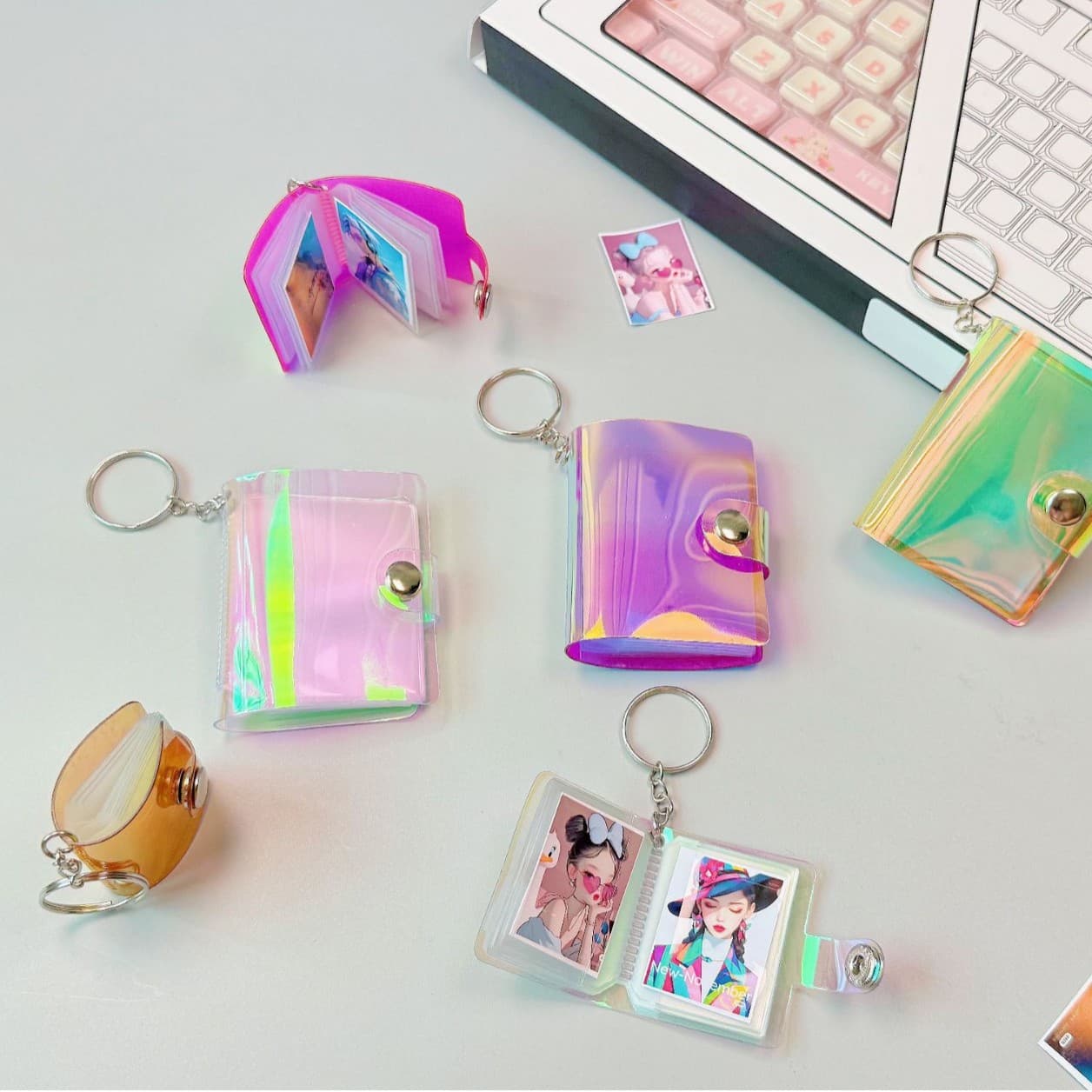 Mini small photo album graduation manufacturer straight photo album keychain pocket insert photo album ID photo storage album 1 inch 2