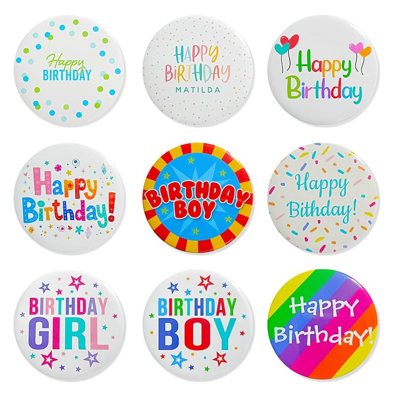 Amazon New Colorful First Birthday Tin Badge Happy Birthday Pin Clothing Decoration