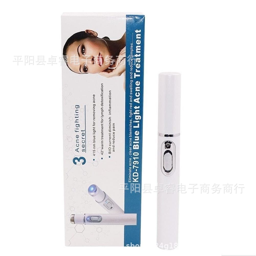 Amazon Hot Selling Heating Vibration Facial Beauty Device Blue Light LED Eye Massager Blue Light Pen KD-7910