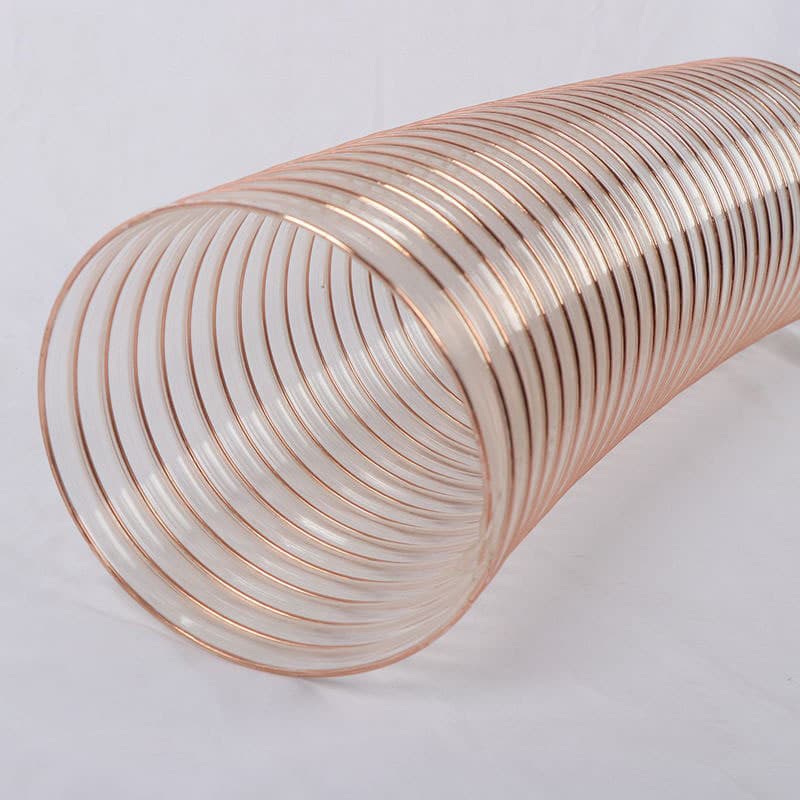 Stock supply PU steel wire retractable hose, PU copper-plated steel wire anti-static hose, export industrial vacuum suction tube