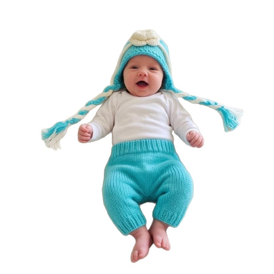 Newborn Photography Outfit Baby Full Moon 100 Days Photo Handmade Knitted Costume Studio Infant Shooting Prop