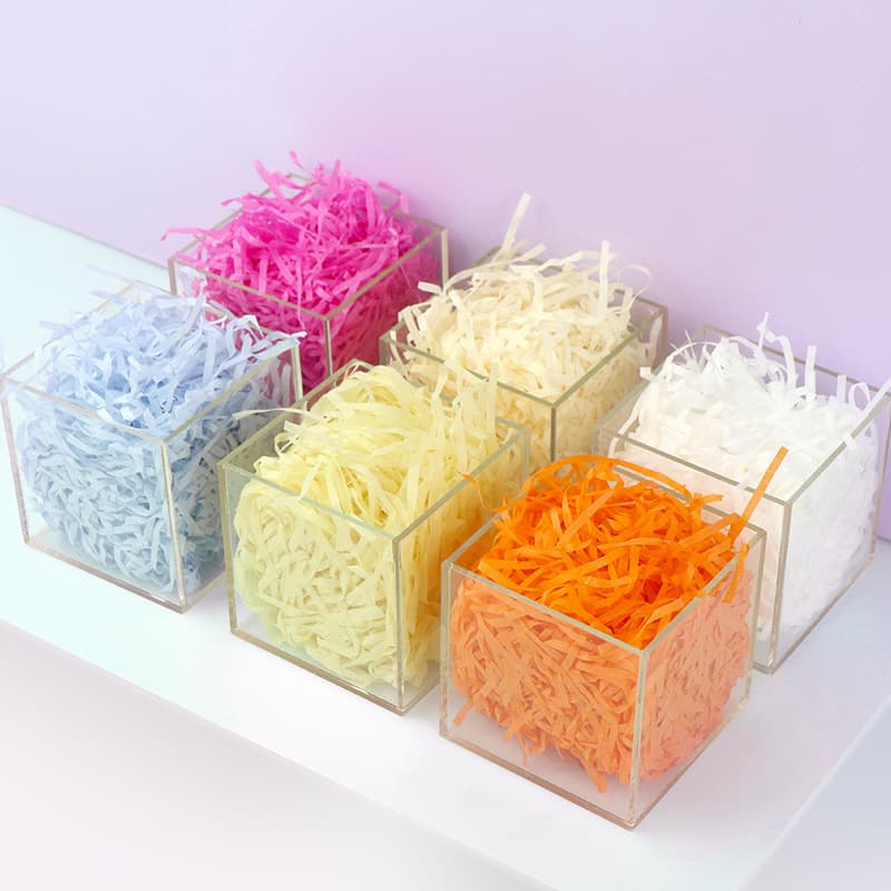 Raffia grass ultra-cheap shredded paper strips manufacturer in-stock bulk wholesale 10g 20g 30g 50g 100g gift box filler