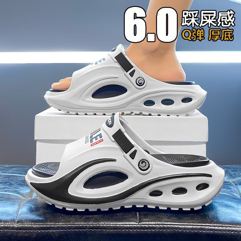 Men's Summer Sandals, Indoor/Outdoor Dual-Purpose, Soft Sole, Slip-Resistant, Cloud-Like Comfort, Youth Sports, Large Size Beach Slides