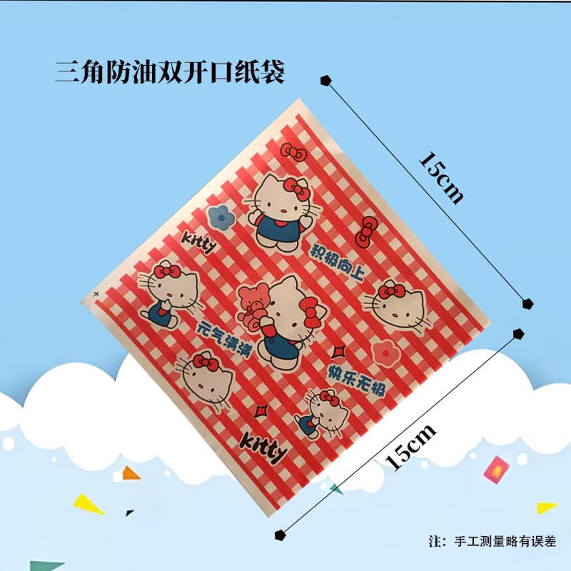 Disposable triangular oil-proof paper bags for convenient packaging of sandwiches, donuts, yogurt cubes, and takeout food.