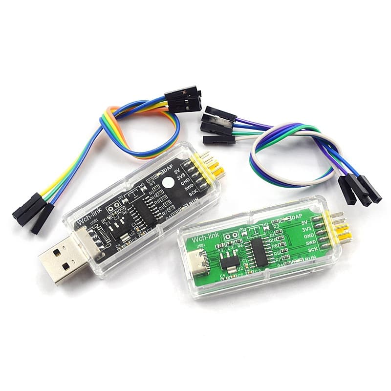 WCHLink emulator, DAPLINK download, TYPE-C debugging, CMSIS, RISC-V online, SWDTTL, ARM.