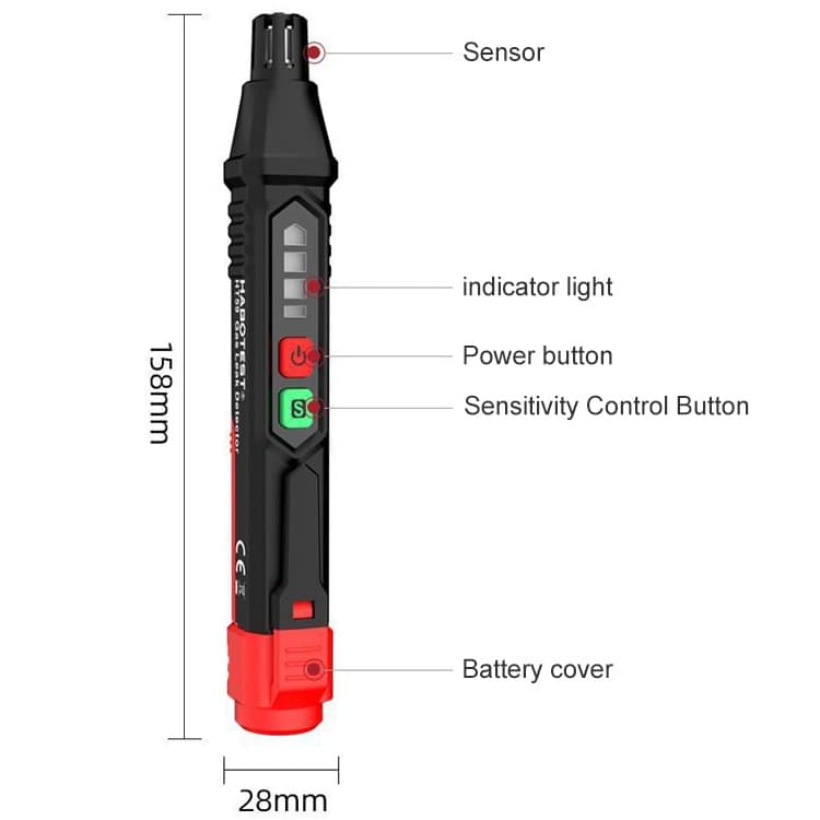 Huabo HT59 HT60 Gas Detector Dual Alarm Gas Leak Detection Pen