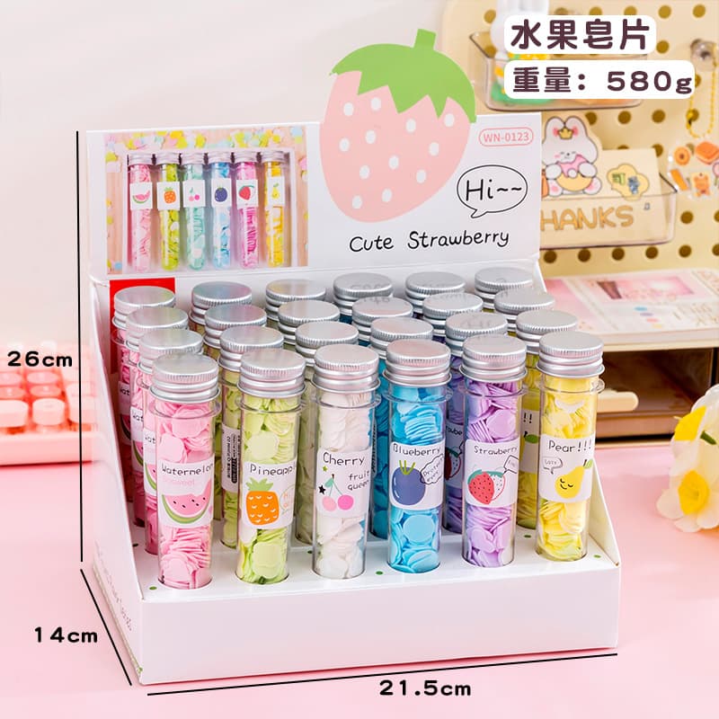 Portable Soap Sheets in Test Tube Packaging for Outdoor Travel, Disposable Hand Washing Sheets for Students, Disposable Soap Flakes, Soap Flowers