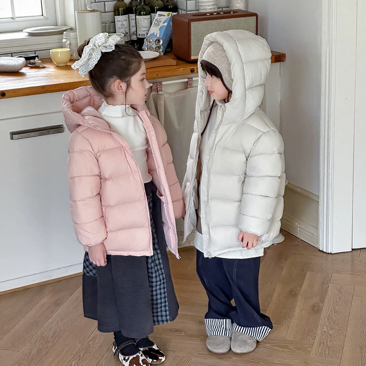 2026 New National Standard Kids Lightweight Down Jacket Boys Girls Winter Hooded Warm Coat