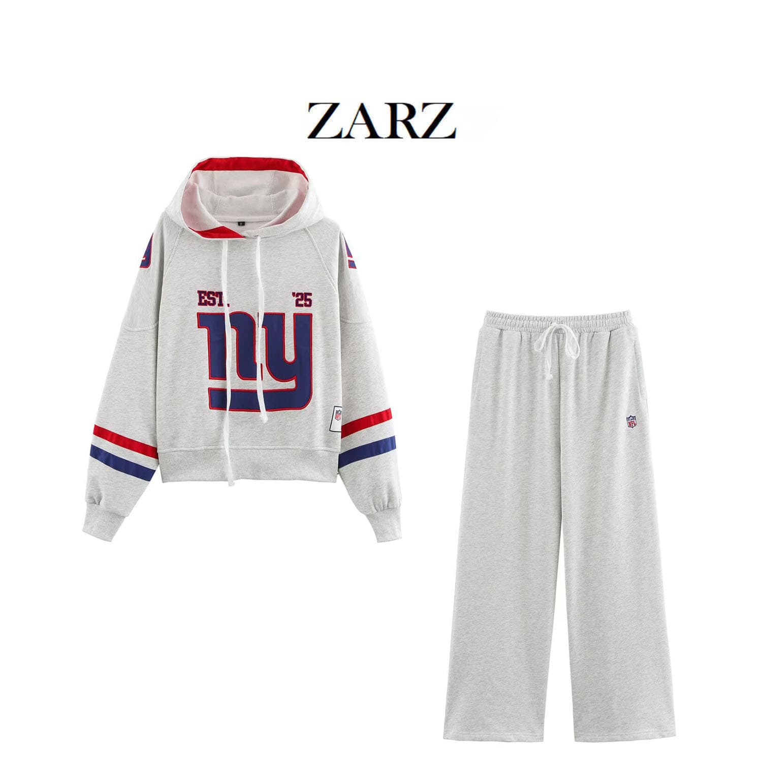 ZARZ Self-Made European-American Style New Women's New York Giants Embellished Sweatshirt New York Embellished Fleece Pants