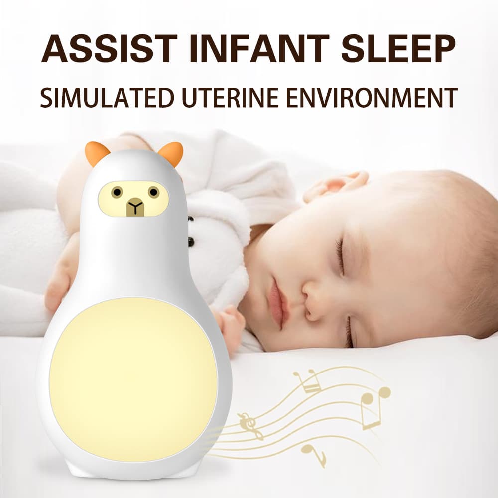 Cute Pet White Noise Sleep Machine with Warm Night Light, Smart Timer and Independent Control