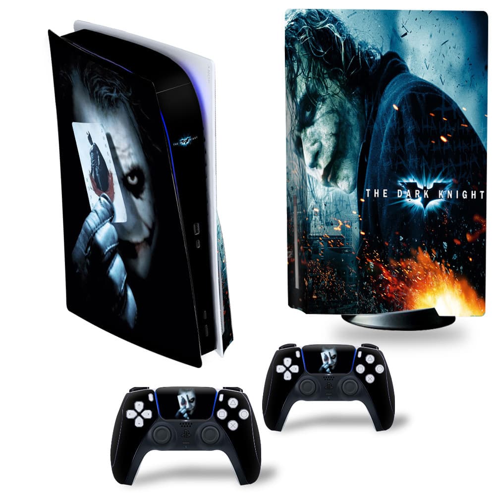 PS5 Disc Edition Console Sticker Cool Console Decal Protective Film Micro-Horror Theme Sticker Eco-Friendly No Residue