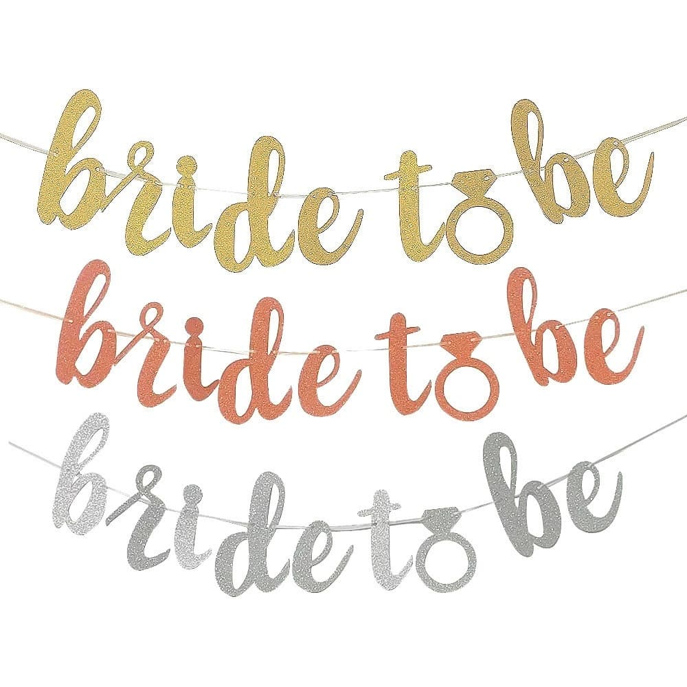 Cross-border Bachelorette Party Bride to Be Glitter Letter Banner Wedding Ring Flag Custom Wholesale