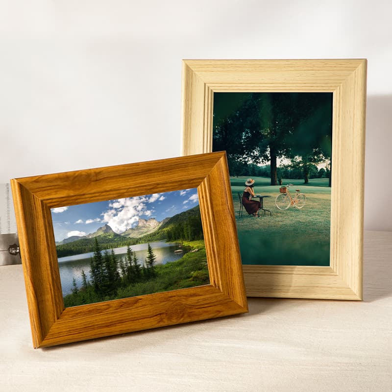 American retro wood grain photo frame wall-mounted photo studio 6-inch A4 children's photo printing creative foam ps frame setting