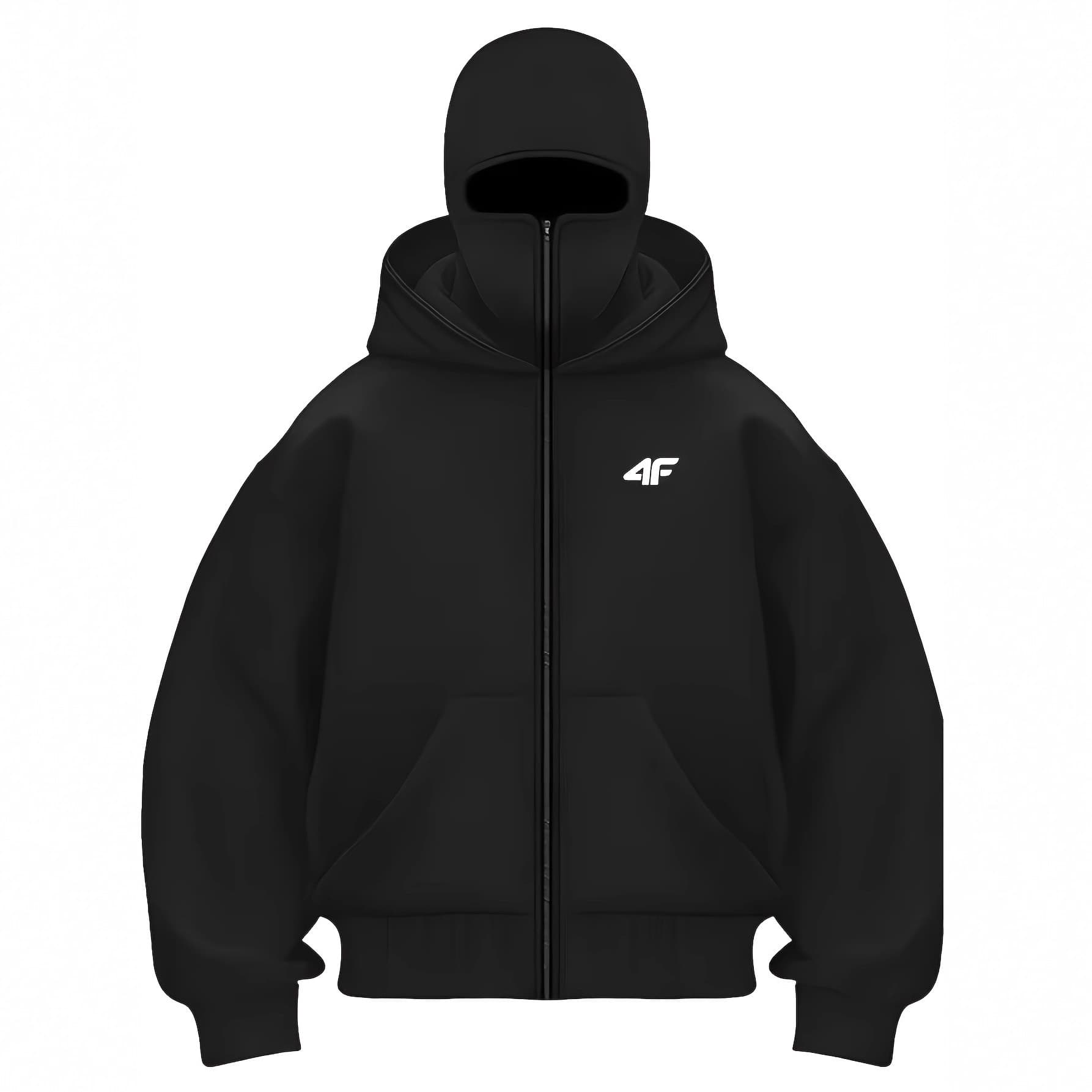 Popular European and American Style Unisex Double-Hooded Zip-Up Sweatshirt Hoodie with 4F Print, Loose Fit, Trendy, Casual, Windproof and Warm Jacket