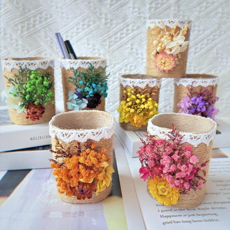 Dried flower pen holder diy handmade material package kindergarten in-person activities team building salon children's day gift