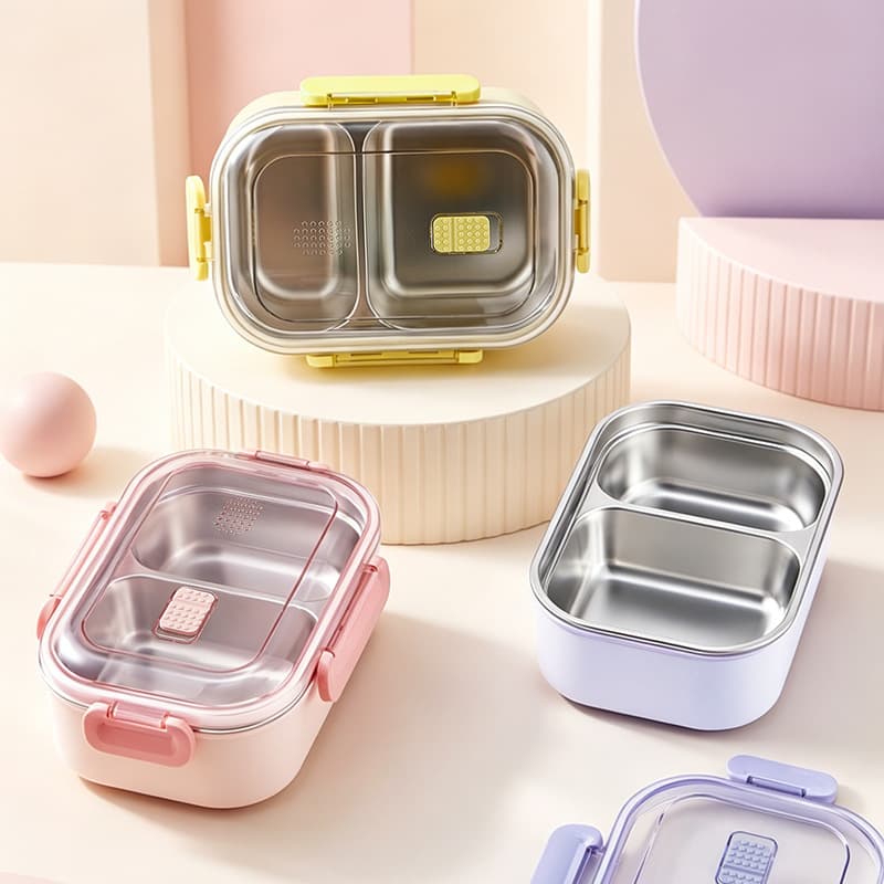 Insulated lunch box 304 stainless steel office worker student lunch box portable leak-proof children's food grade compartmented lunch box