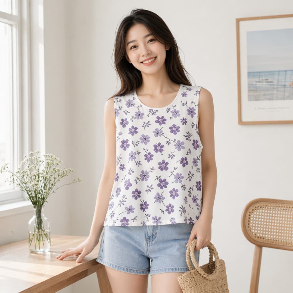 Lyocell Cool & Breathable Summer Vest for Middle-aged and Elderly Women - Skin-friendly, Versatile, Sweat-absorbing, Back-revealing, Wear Alone or as Base Layer